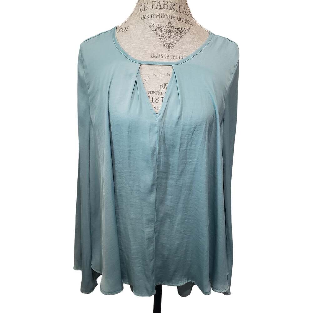 Jennifer Lopez Aquifer Tunic Peasant Long Sleeve Key Hole Blouse Shirt Dress Top